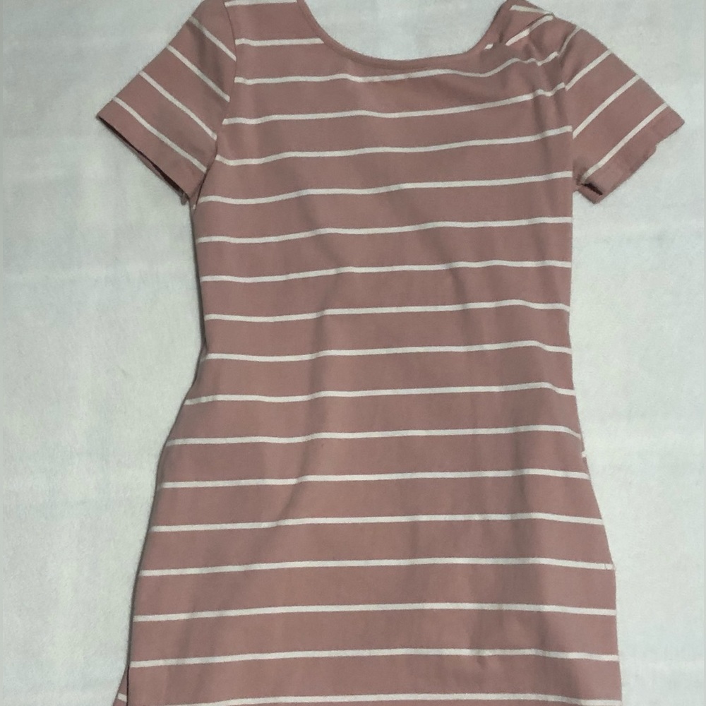 Rose Pink Striped Dress